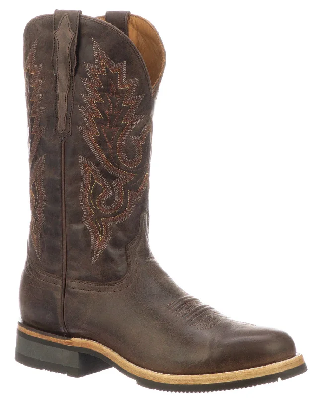 Men's cowboy boots with a concho belt detailMen's Rusty Western Boots