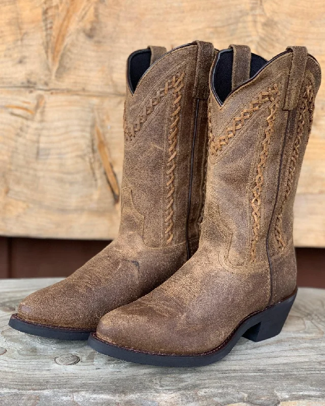 Men's cowboy boots with a high - heeled designLaredo Men's Tan Bowen Round Toe Cowboy Boots 68467 Men's cowboy boots with a high - heeled designLaredo Men's Tan Bowen Round Toe Cowboy Boots 68467