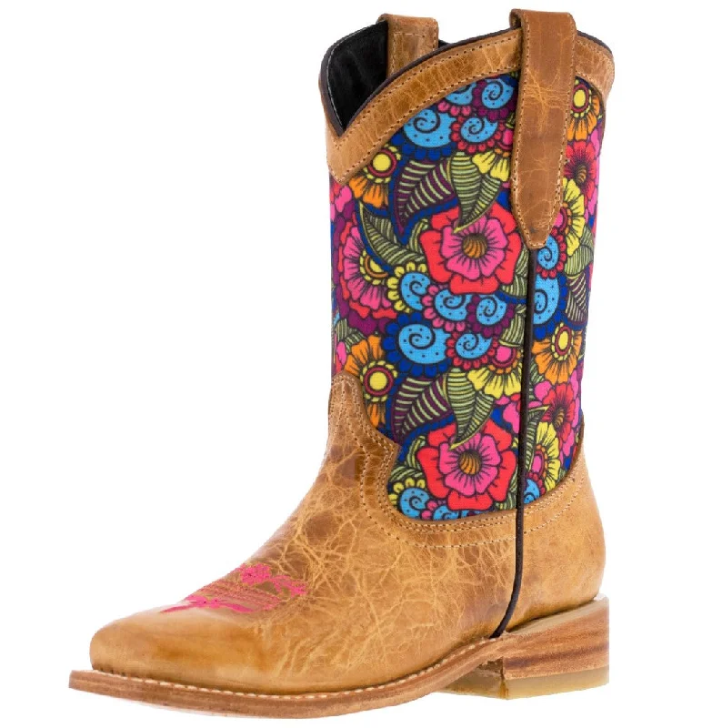 Alligator - print men's cowboy boots for a bold lookKids Sand Western Cowboy Boots Paisley Pattern Leather Square Toe Alligator - print men's cowboy boots for a bold lookKids Sand Western Cowboy Boots Paisley Pattern Leather Square Toe