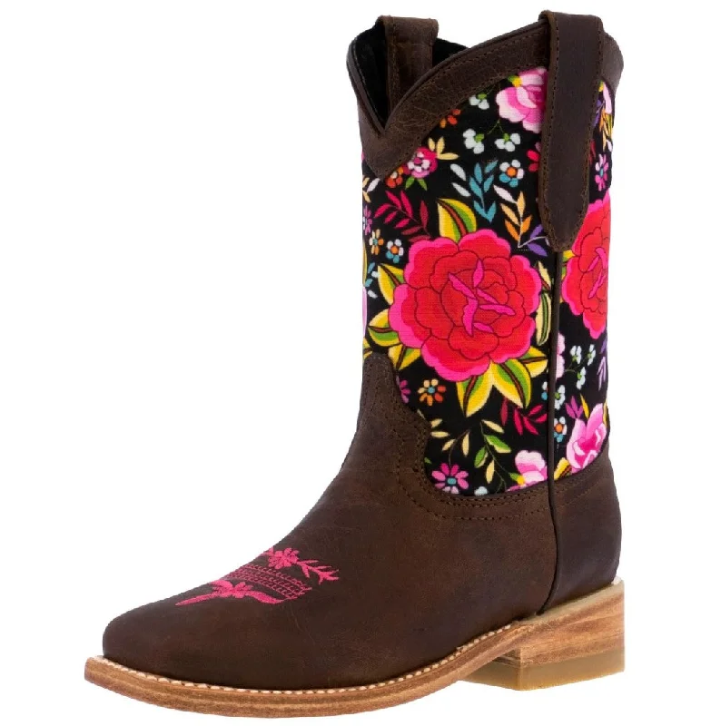Men's cowboy boots with a spur ledgeKids Brown Western Cowboy Boots Flower Design Leather Square Toe Men's cowboy boots with a spur ledgeKids Brown Western Cowboy Boots Flower Design Leather Square Toe
