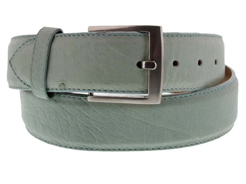 Men's cowboy boots with a high - heeled designBaby Blue Western Cowboy Belt Real Ostrich Skin Leather - Silver Buckle Men's cowboy boots with a high - heeled designBaby Blue Western Cowboy Belt Real Ostrich Skin Leather - Silver Buckle