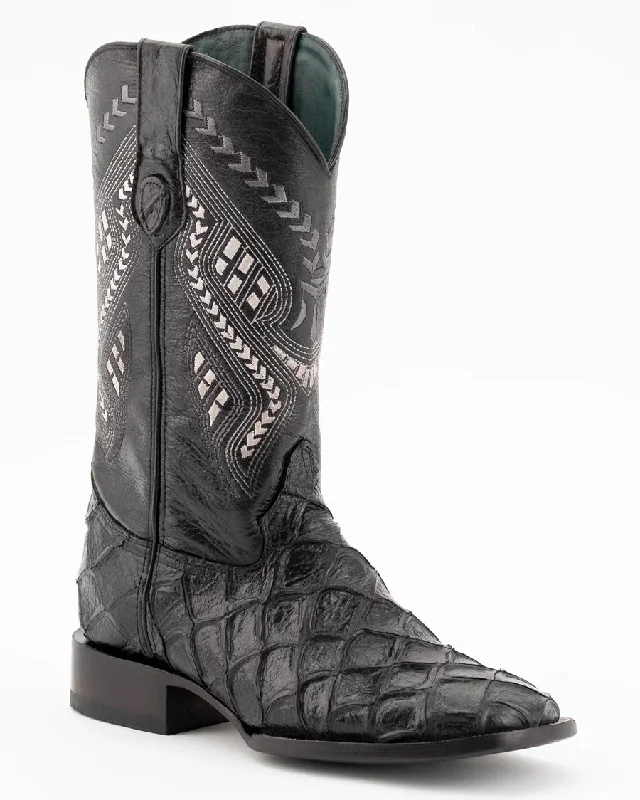 Men's cowboy boots with a heel guardMen's Bronco Pirarucu Print Western Boots
