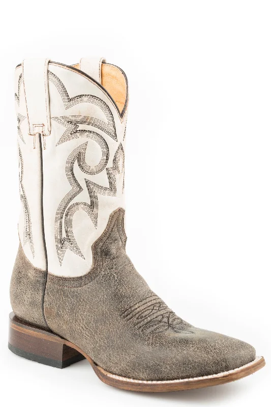 Men's cowboy boots with a pull - on strapRoper Mens Brown/White Leather Parker Cowboy Boots Men's cowboy boots with a pull - on strapRoper Mens Brown/White Leather Parker Cowboy Boots