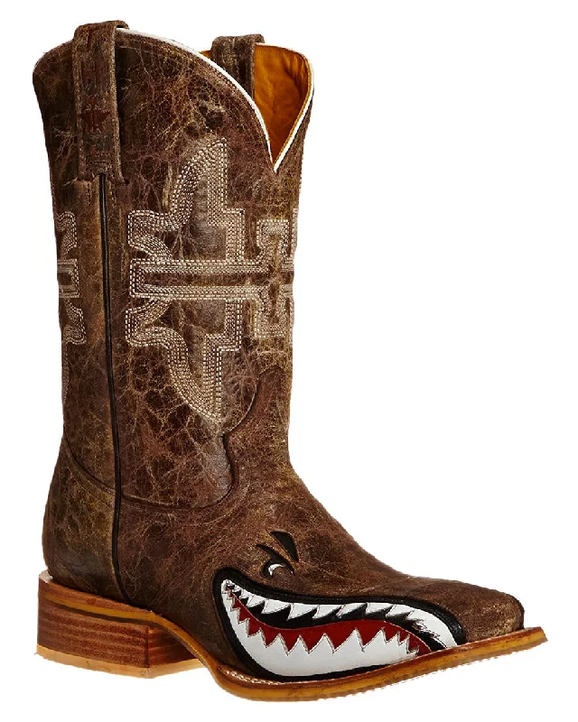 Men's cowboy boots with a silver - toned buckleMens Toastin A Gnarly Shark Boots
