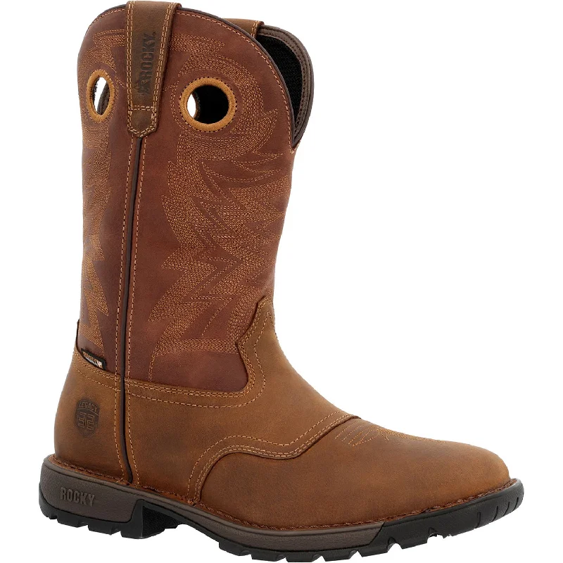 Western - style men's cowboy boots with intricate stitchingRocky Mens Brown Leather Legacy 32 Western EH Cowboy Boots Western - style men's cowboy boots with intricate stitchingRocky Mens Brown Leather Legacy 32 Western EH Cowboy Boots
