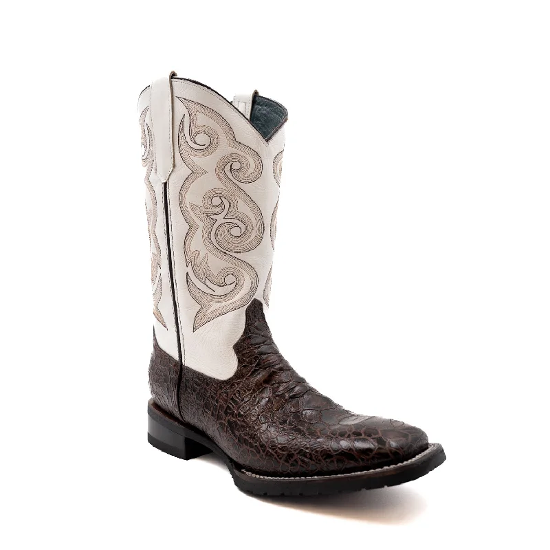 Men's cowboy boots with a pull - on strapFerrini Mens Kai S-Toe Chocolate Leather Turtle Cowboy Boots