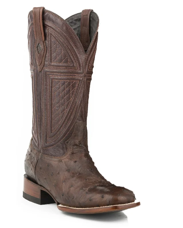 Men's cowboy boots with a snake - skin textureMen's Jackson Ostrich Western Boots