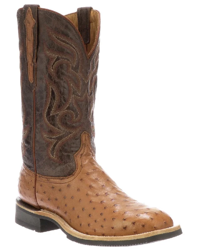 Men's cowboy boots with a spur ledgeMen's Rowdy Full Quill Ostrich Western Boots