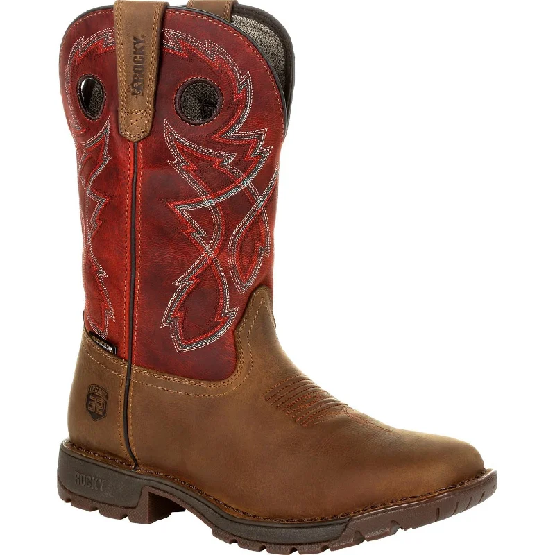 Men's cowboy boots with a heel guardRocky Mens Tan/Red Leather Legacy 32 WP Western Cowboy Boots Men's cowboy boots with a heel guardRocky Mens Tan/Red Leather Legacy 32 WP Western Cowboy Boots