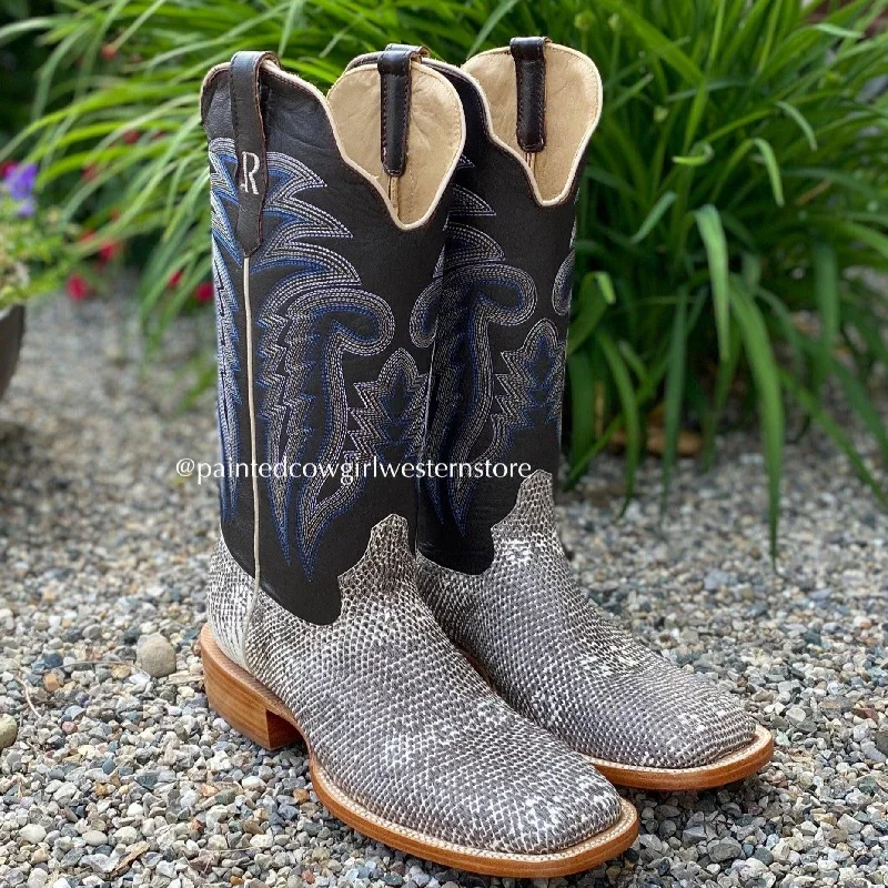 Men's cowboy boots with a snake - skin textureR. Watson Men's Natural Ring Lizard Square Toe Cowboy Boots RW7900 Men's cowboy boots with a snake - skin textureR. Watson Men's Natural Ring Lizard Square Toe Cowboy Boots RW7900
