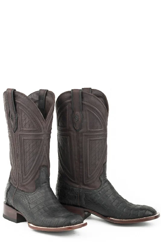 Men's cowboy boots in a dark brown leatherStetson Mens Black Caiman Houston 13In Chocolate Cowboy Boots Men's cowboy boots in a dark brown leatherStetson Mens Black Caiman Houston 13In Chocolate Cowboy Boots