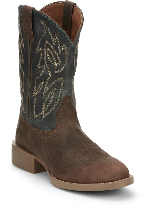 Men's cowboy boots with a rubber sole for tractionJustin Mens Rendon Barnwood Brown Cowhide Cowboy Boots Men's cowboy boots with a rubber sole for tractionJustin Mens Rendon Barnwood Brown Cowhide Cowboy Boots