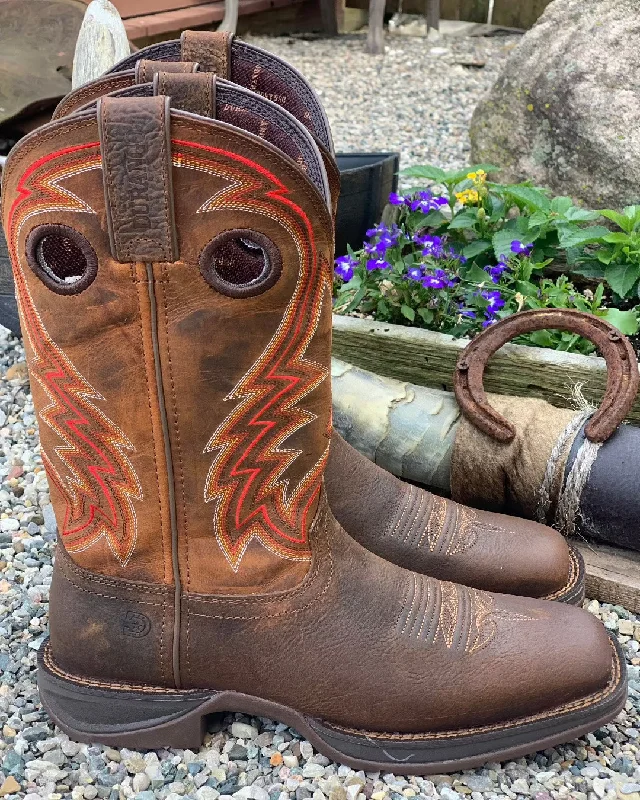 Men's cowboy boots with a leather lining for comfortDurango Men's Rebel Dark Chestnut Square Toe Cowboy Boots DDB0393 Men's cowboy boots with a leather lining for comfortDurango Men's Rebel Dark Chestnut Square Toe Cowboy Boots DDB0393