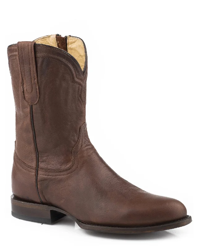 Men's cowboy boots with a concho belt detailMen's Rancher Western Boots