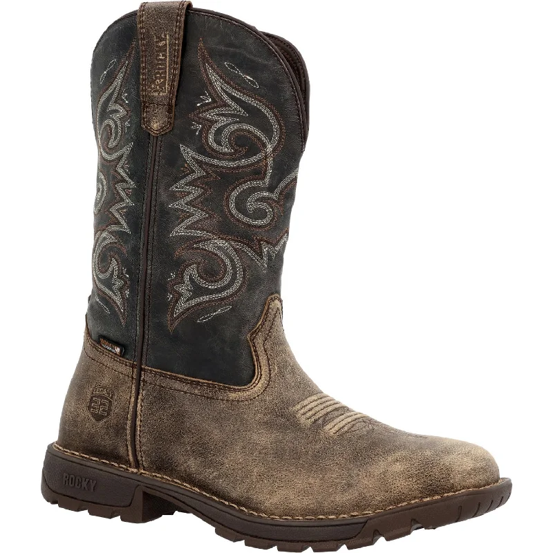 Men's cowboy boots with a pull - on strapRocky Mens Brown Leather WP Legacy 32 Cowboy Boots