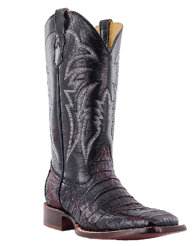 Men's cowboy boots with a spur ledgeMen's Black Cherry Exotic Western Boots