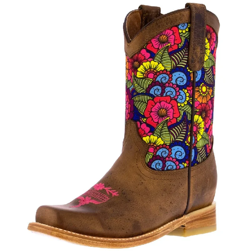 Men's cowboy boots with a concho belt detailKids Light Brown Western Cowboy Boots Paisley Pattern Square Toe Men's cowboy boots with a concho belt detailKids Light Brown Western Cowboy Boots Paisley Pattern Square Toe