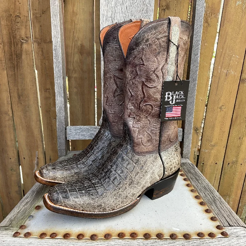 Men's cowboy boots with a spur ledgeBlack Jack Men’s Natural Caiman Body Cut Hornback Cowboy Boots NT-7721-V3 Men's cowboy boots with a spur ledgeBlack Jack Men’s Natural Caiman Body Cut Hornback Cowboy Boots NT-7721-V3