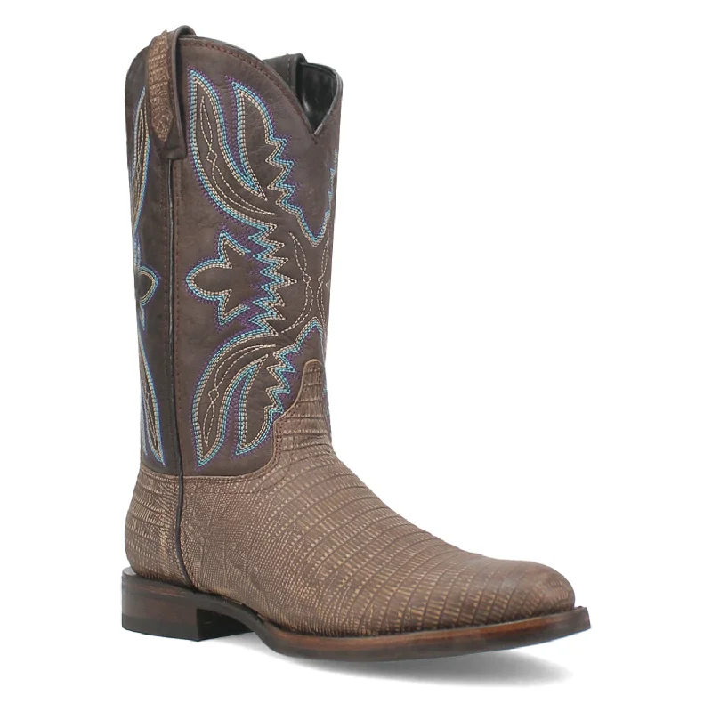 Men's cowboy boots with a silver - toned buckleDingo Mens Saw Buck Cement Leather Cowboy Boots Men's cowboy boots with a silver - toned buckleDingo Mens Saw Buck Cement Leather Cowboy Boots