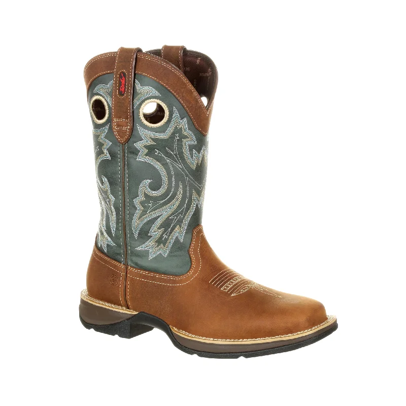 Men's cowboy boots with a tooled leather designDurango Mens Clover/Saddle Leather Rebel PullOn Cowboy Boots Men's cowboy boots with a tooled leather designDurango Mens Clover/Saddle Leather Rebel PullOn Cowboy Boots