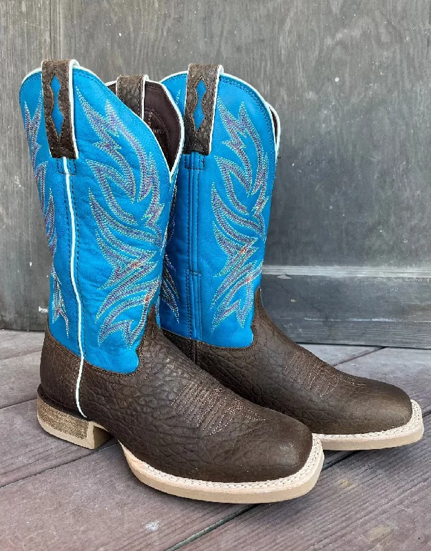 Men's cowboy boots with a pull - on strapDurango Men's Rebel Pro Bay Brown/Brilliant Blue Square Toe Cowboy Boots DDB0421