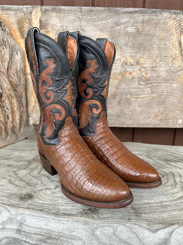Men's cowboy boots with a heel guardDan Post Men's Socrates Bay Apache Caiman Round Toe Cowboy Boots DP3069 Men's cowboy boots with a heel guardDan Post Men's Socrates Bay Apache Caiman Round Toe Cowboy Boots DP3069