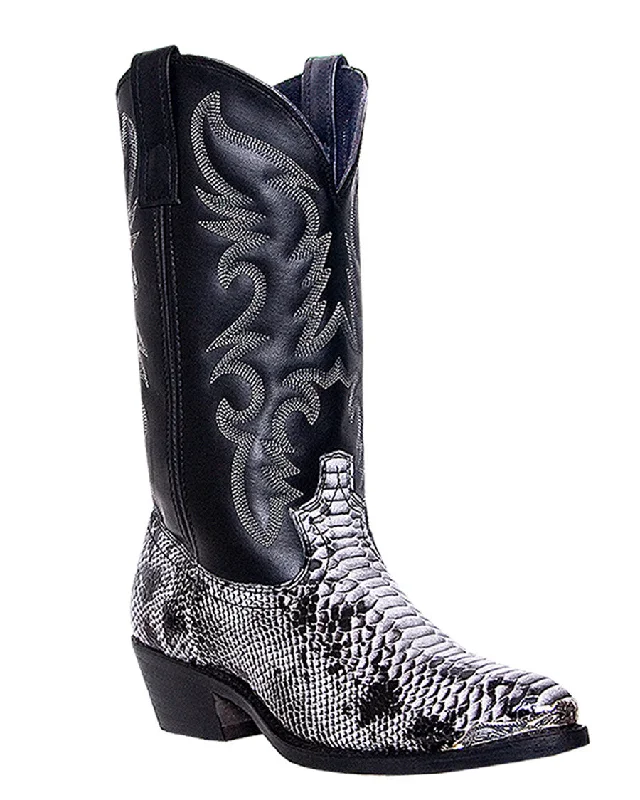 Men's cowboy boots with a spur ledgeMen's Monty Snake Print Western Boots