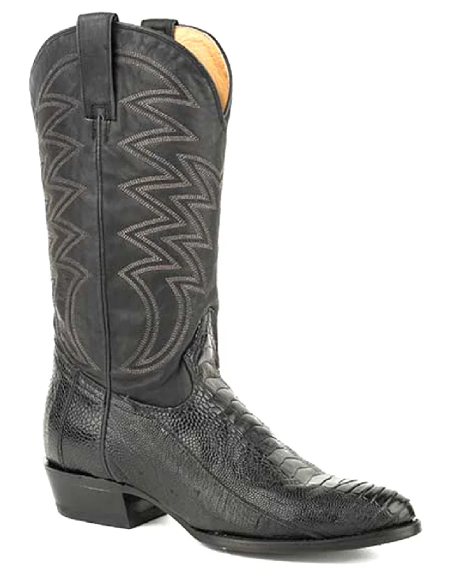 Men's cowboy boots with a high - heeled designMen's Silverton Ostrich Leg Boots