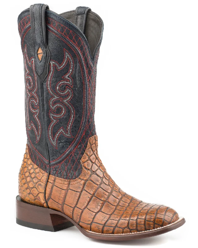 Vintage - style men's cowboy boots with a square toeMen's Roundup Alligator Western Boots Vintage - style men's cowboy boots with a square toeMen's Roundup Alligator Western Boots