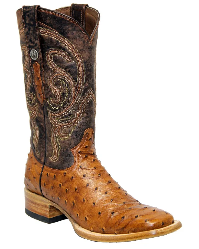 Men's cowboy boots with a distressed leather finishMen's Mad Dog Ostrich Boots