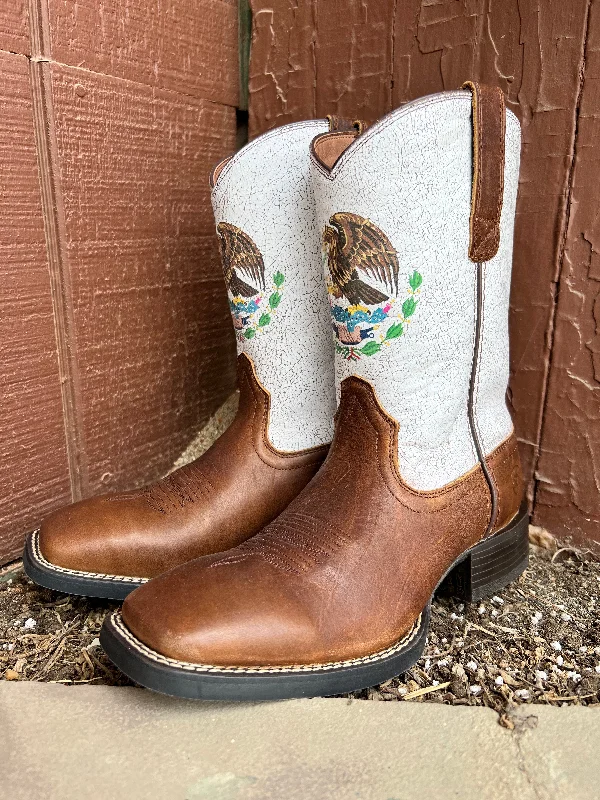 Men's cowboy boots with a heel guardAriat Men's Sport Orgullo Mexicano Chocolate Cowboy Boots 10038385 Men's cowboy boots with a heel guardAriat Men's Sport Orgullo Mexicano Chocolate Cowboy Boots 10038385