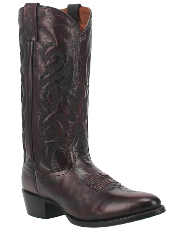 Men's cowboy boots with a decorative inlayMens Milwaukee Mignon Boots - Black Cherry