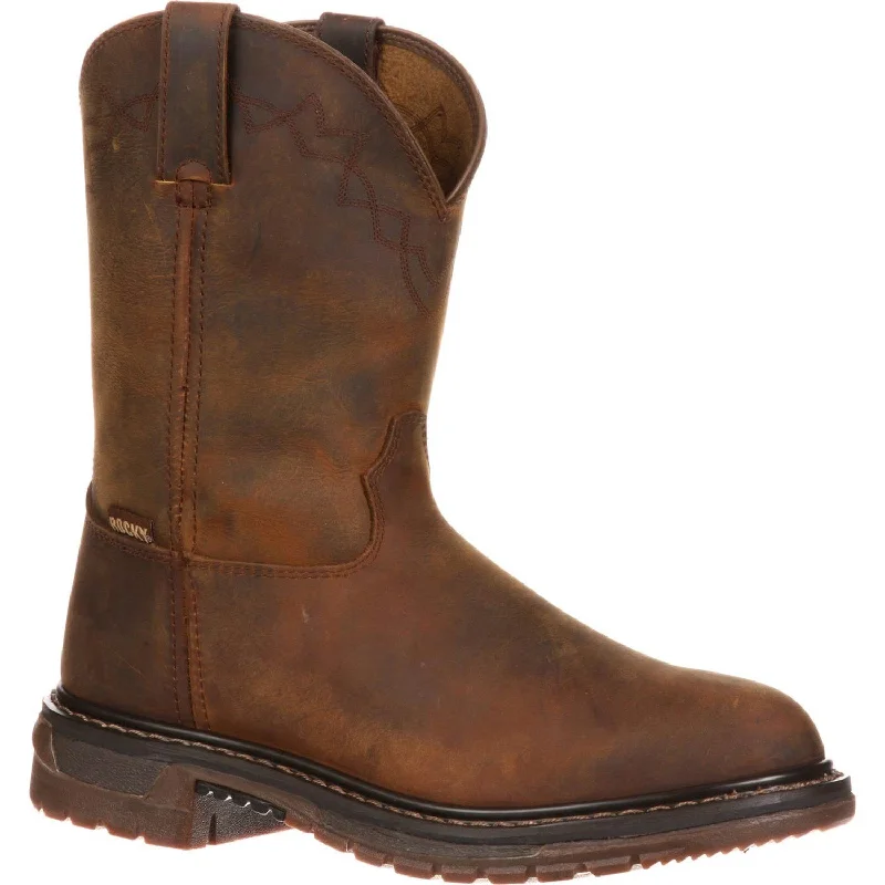 Men's cowboy boots with a suede shaftRocky Mens Trail Brown Leather Original Ride Roper Cowboy Boots Men's cowboy boots with a suede shaftRocky Mens Trail Brown Leather Original Ride Roper Cowboy Boots
