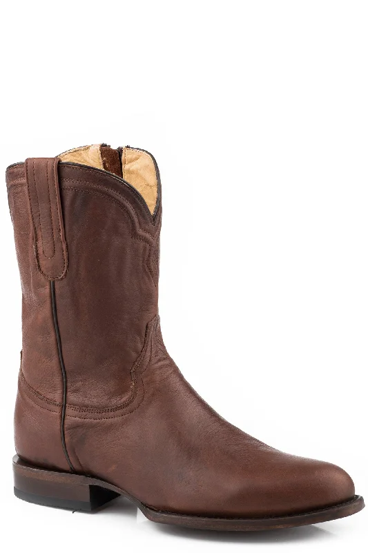 Western - style men's cowboy boots with intricate stitchingStetson Mens Cognac Leather Rancher Zip Cowboy Boots Western - style men's cowboy boots with intricate stitchingStetson Mens Cognac Leather Rancher Zip Cowboy Boots