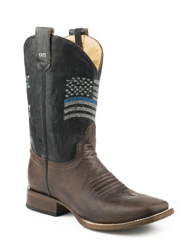 Men's cowboy boots with a heel guardMen's Blue Line Concealed Western Boots
