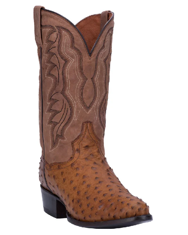 Men's cowboy boots with a suede shaftMen's Tempe Ostrich Boots