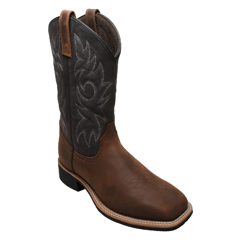 Men's cowboy boots with a leather sole for a classic lookAdTec Mens Black/Brown 12in Western Work Boots Leather Men's cowboy boots with a leather sole for a classic lookAdTec Mens Black/Brown 12in Western Work Boots Leather