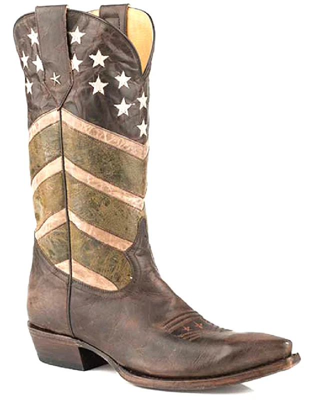 Alligator - print men's cowboy boots for a bold lookMen's Badge Army Fatique Flag Boots Alligator - print men's cowboy boots for a bold lookMen's Badge Army Fatique Flag Boots