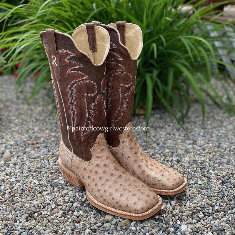 Men's cowboy boots with a leather lining for comfortR. Watson Men's Sand Bruciato Full Quill Ostrich Square Toe Cowboy Boots RW4515-2 Men's cowboy boots with a leather lining for comfortR. Watson Men's Sand Bruciato Full Quill Ostrich Square Toe Cowboy Boots RW4515-2