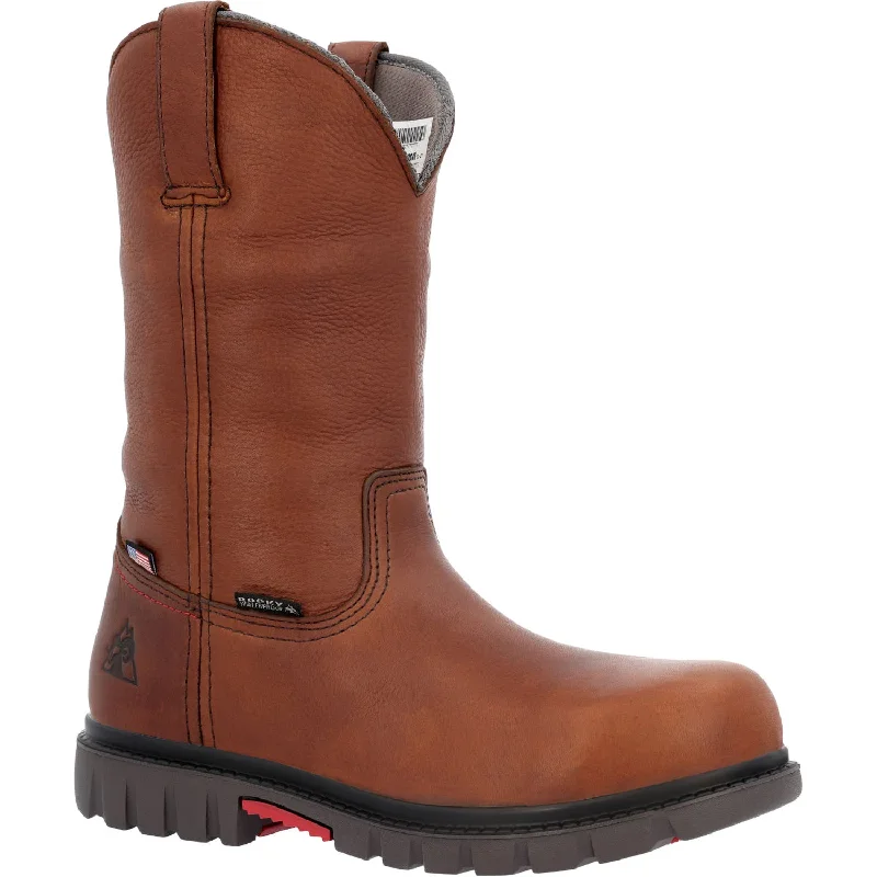Men's cowboy boots with a heel guardRocky Mens Brown Leather CT WorkSmart WP Cowboy Boots Men's cowboy boots with a heel guardRocky Mens Brown Leather CT WorkSmart WP Cowboy Boots