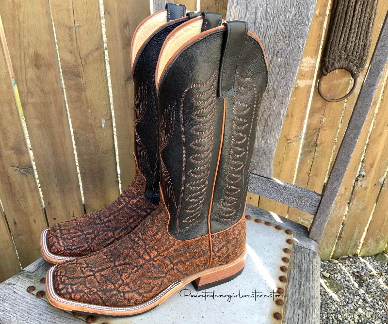 Men's cowboy boots with a distressed leather finishAnderson Bean Men's 13" Rust Safari Elephant Square Toe Cowboy Boots 332203 Men's cowboy boots with a distressed leather finishAnderson Bean Men's 13" Rust Safari Elephant Square Toe Cowboy Boots 332203
