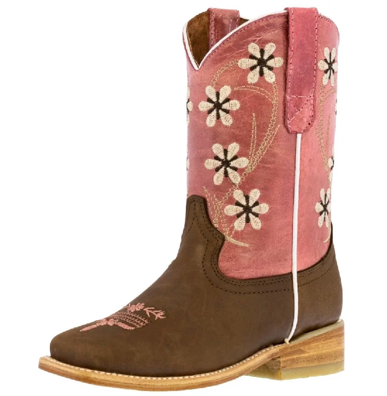 Men's cowboy boots in a dark brown leatherKids Western Boots Floral Embroidery Leather Pink Cowgirl Square Toe Botas Men's cowboy boots in a dark brown leatherKids Western Boots Floral Embroidery Leather Pink Cowgirl Square Toe Botas