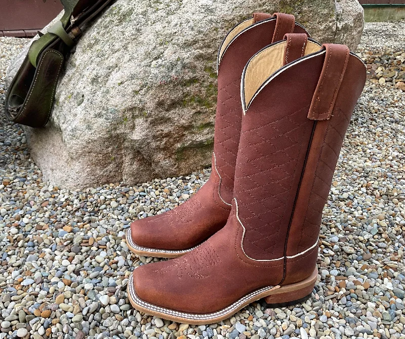 Men's cowboy boots with a tooled leather designAnderson Bean Men's 13” Brown Big League Cowboy Toe Western Cowboy Boots 335361 Men's cowboy boots with a tooled leather designAnderson Bean Men's 13” Brown Big League Cowboy Toe Western Cowboy Boots 335361
