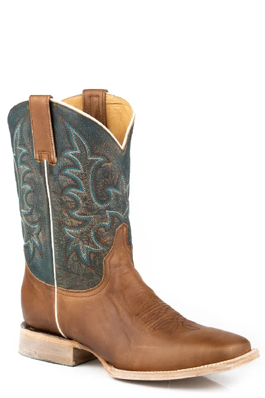 Men's genuine leather cowboy boots with a pointed toeStetson Mens Obadiah Brown Leather Cowboy Boots Men's genuine leather cowboy boots with a pointed toeStetson Mens Obadiah Brown Leather Cowboy Boots