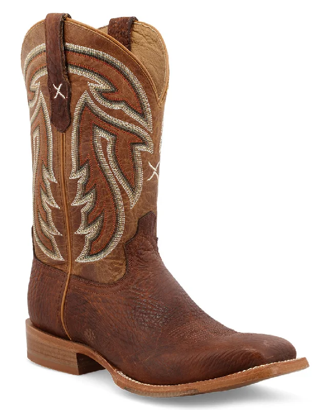 Men's cowboy boots in a dark brown leatherMen's 12" Rancher Western Boots