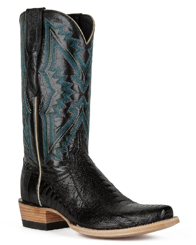 Men's cowboy boots with a scalloped edgeMen's Exotic Leg Western Boots