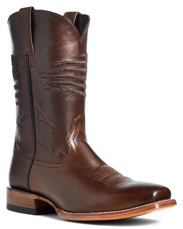 Men's cowboy boots in a dark brown leatherMen's Circuit Patriot Western Boots