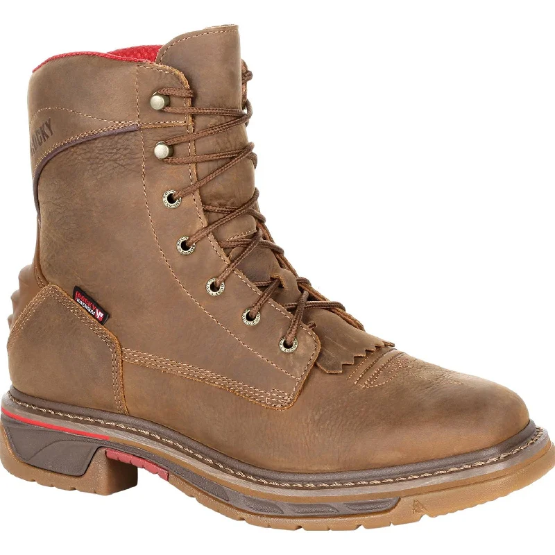 Men's cowboy boots with a leather lining for comfortRocky Mens Brown Leather Iron Skull Lacer WP Cowboy Boots Men's cowboy boots with a leather lining for comfortRocky Mens Brown Leather Iron Skull Lacer WP Cowboy Boots