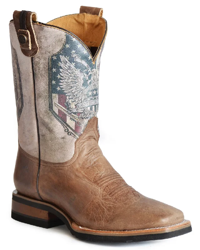 Men's cowboy boots with a distressed leather finishMen's 2nd Amendment Rider Western Boots Men's cowboy boots with a distressed leather finishMen's 2nd Amendment Rider Western Boots
