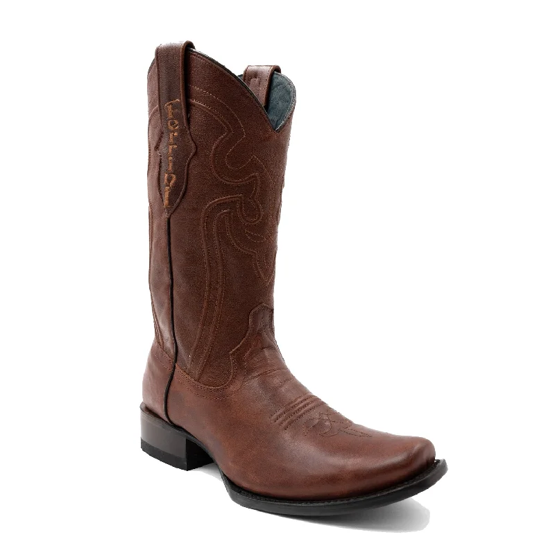 Men's cowboy boots with a pull - on strapFerrini Mens Wyatt D-Toe Brandy Leather Cowboy Boots Men's cowboy boots with a pull - on strapFerrini Mens Wyatt D-Toe Brandy Leather Cowboy Boots